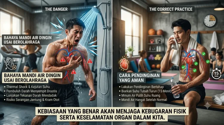 Bahaya Mandi Air Dingin usai Berolahraga