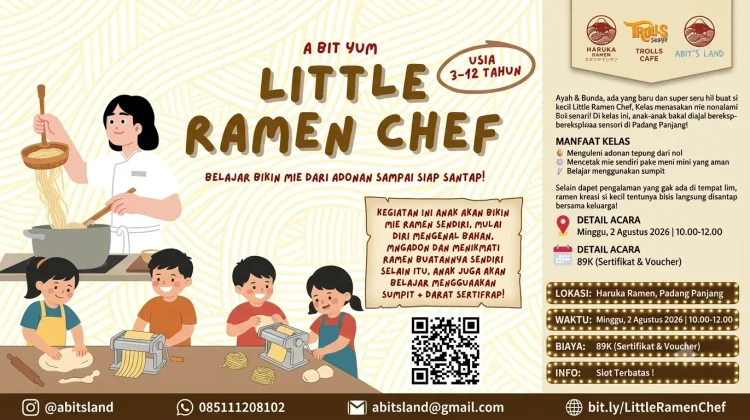 Akhir Pekan Ini Anak-anak Padang Panjang Bisa Jadi Chef Ramen Sehari di Haruka Ramen