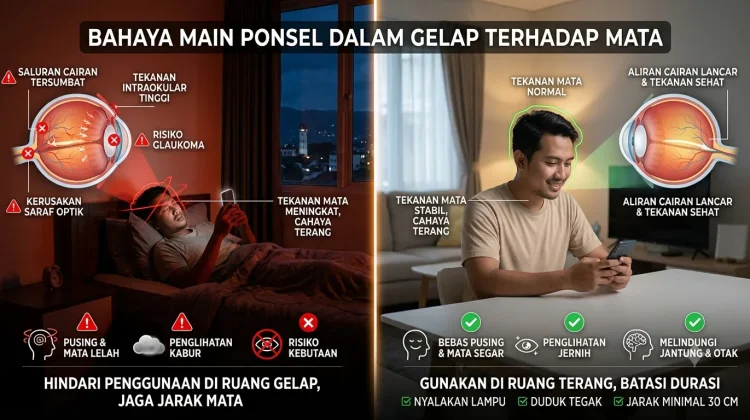 Bahaya Main Ponsel dalam Gelap Terhadap Mata