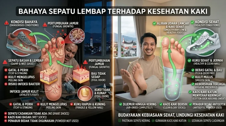 Bahaya Sepatu Lembap Terhadap Kesehatan Kaki