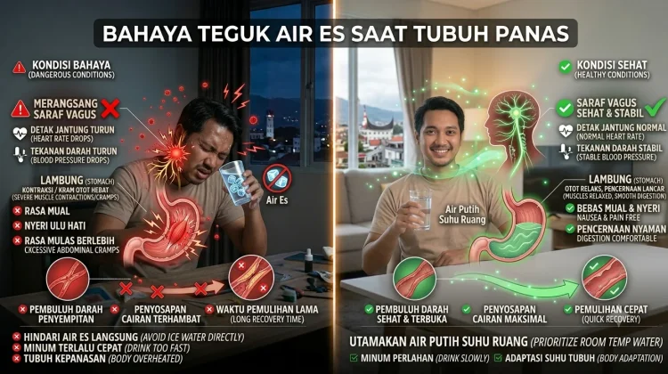 Bahaya Teguk Air Es saat Tubuh Panas