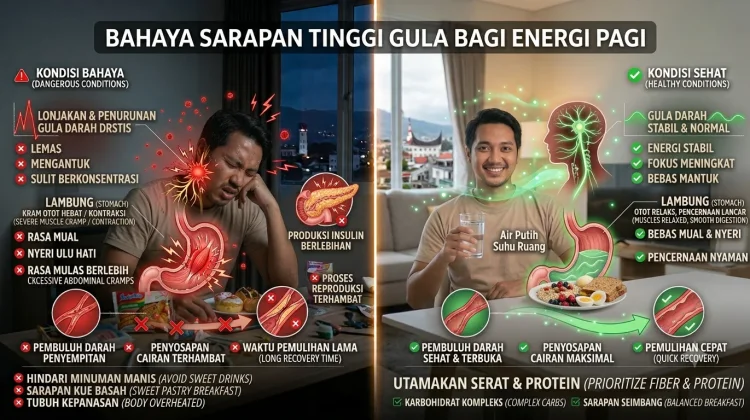 Asupan Gula Berlebih di Pagi Hari Memicu Penurunan Energi