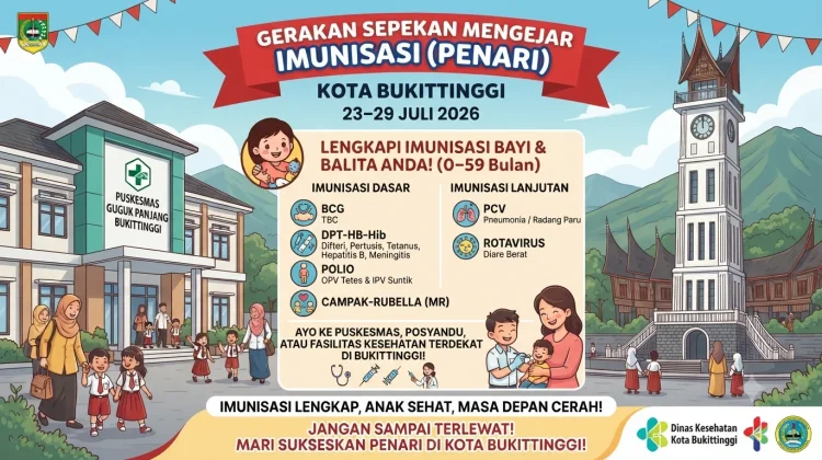 Pemko Bukittinggi Gencarkan Gerakan Sepekan Mengejar Imunisasi (PENARI)