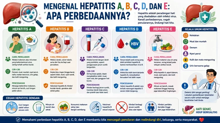 Mengenal Hepatitis A, B, C, D, dan E, Apa Perbedaannya?