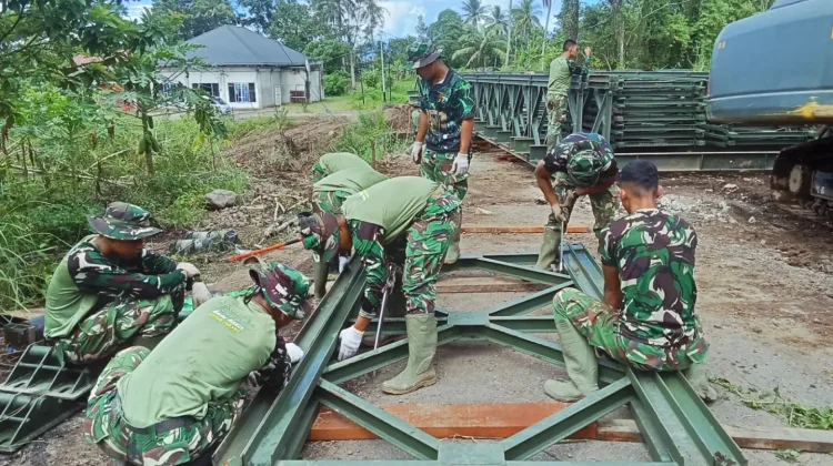 Kodim 0307 Capai 25 Persen Pembangunan Jembatan Silabuk Tanah Datar