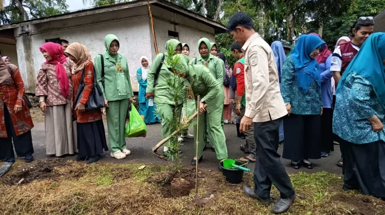 Ketua PKK Agam Bersama Persit LVIII Kodim 0304/Agam Tanam Cabai Dukung TMMD 129