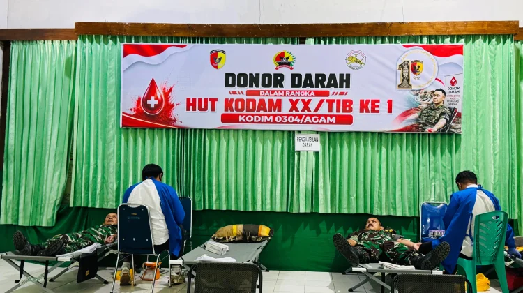 Donor Darah & CFD Semarakkan HUT 1 Kodam XX/TIB di Kodim 0304/Agam