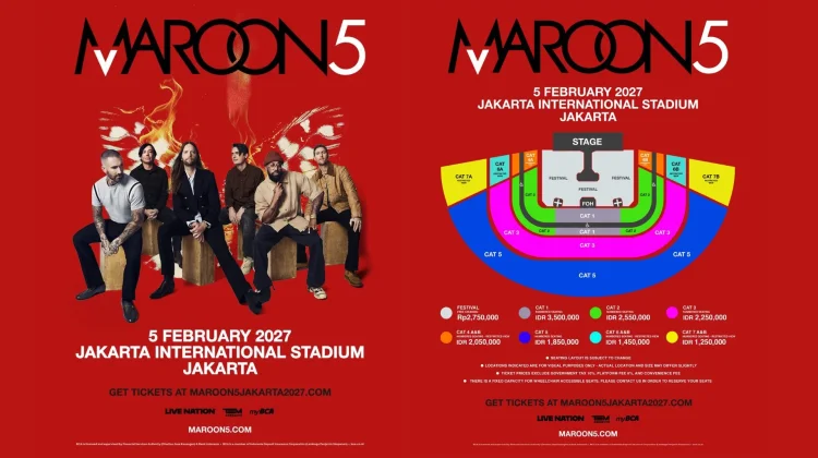 Maroon 5 Umumkan Harga Tiket Konser Jakarta 2027