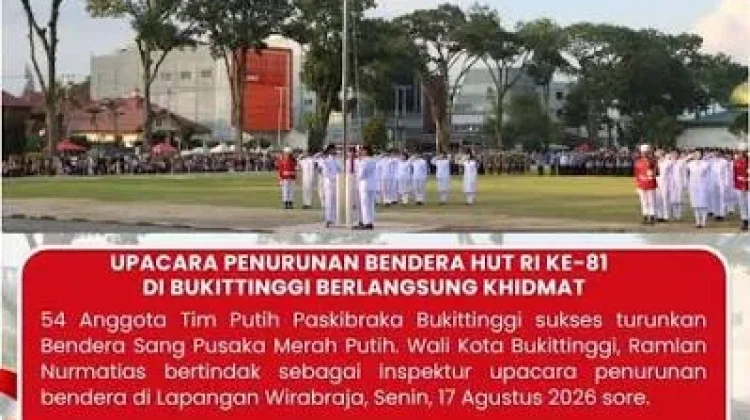 Upacara Peringatan HUT Ke-81 Kemerdekaan di Lapnagan Kantin Bukittinggi