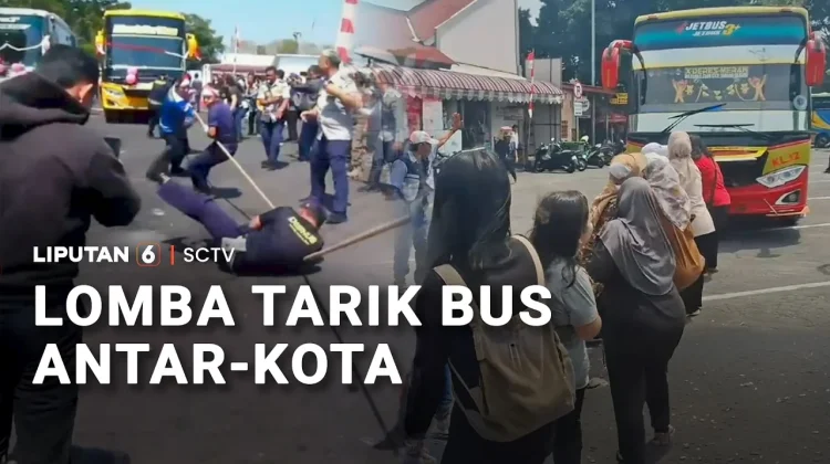 Seru! Emak-Emak Ikut Lomba Tarik Bus Meriahkan HUT ke-81 RI