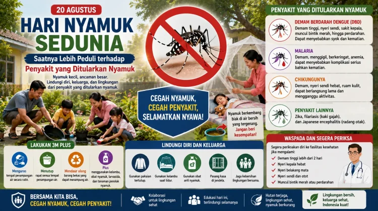 Hari Nyamuk Sedunia: Saatnya Lebih Peduli terhadap Penyakit yang Ditularkan Nyamu