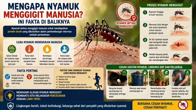 Mengapa Nyamuk Menggigit Manusia? Ini Fakta di Baliknya