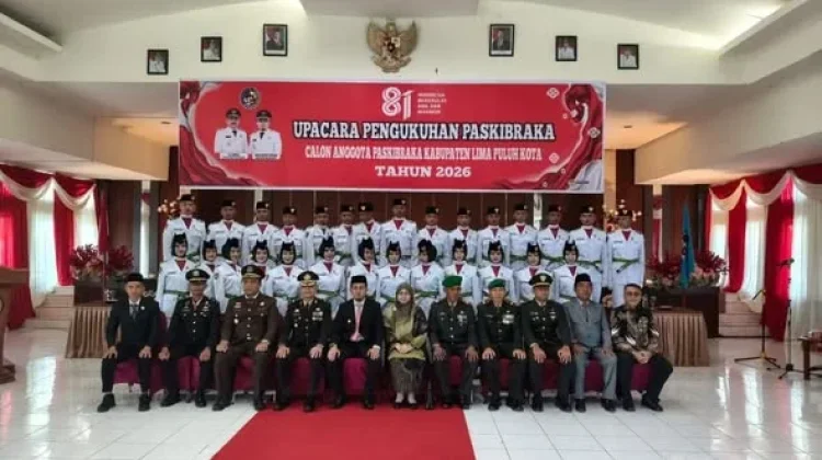 Paskibraka Lima Puluh Kota Dikukuhkan jelang HUT RI