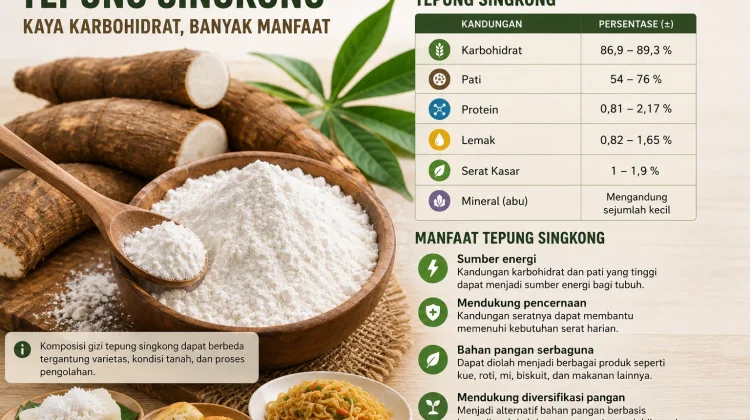 Tepung Singkong Kaya Karbohidrat, Ini Manfaatnya