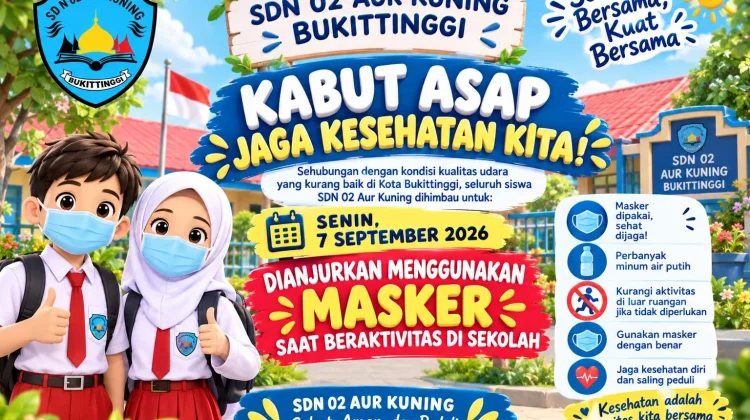 SDN 02 Aur Kuning Imbau Siswa Pakai Masker