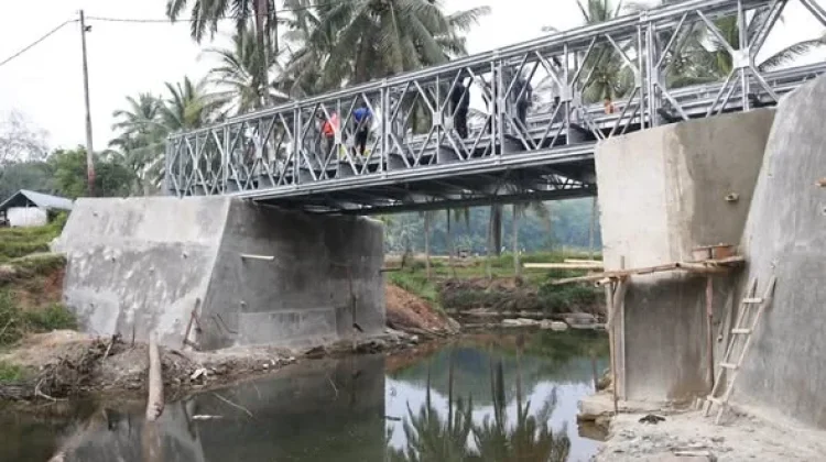 BNPB Bangun Jembatan Bailey di Taluak, Akses Warga Kembali Pulih
