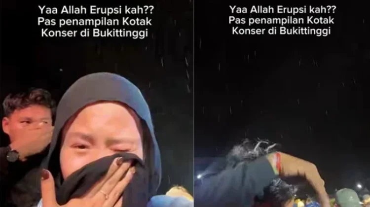 Konser Kotak di Bukittinggi Diguyur Abu Vulkanik Gunung Marapi