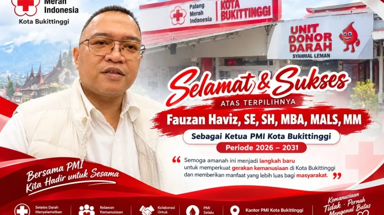 Sah!Fauzan Haviz Pimpin PMI Kota Bukittinggi 2026- 2031, Terpilih secara Aklamasi