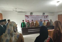 Babinsa Koramil 04/Luak Dukung Pelantikan Bamus Luak Berjalan Lancar
