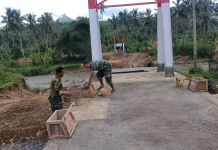 Pembangunan Jembatan Gantung Progres Terus Berjalan Sangat Sukses Sekali