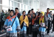 Tiba di BIM, 390 Jemaah PDG 03 Asal Bengkulu Diterbangkan Menuju Madinah