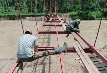 Jembatan Sungai Rimbang Tembus Delapan Puluh Dua Koma Dua Persen