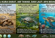 Kura-Kura Darat, Air Tawar, dan Laut: Apa Bedanya?