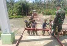 Pembangunan Jembatan Gantung Tanah Tingkah Capai 76,04 Persen