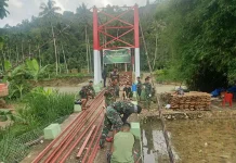 Jembatan Gantung Sungai Rimbang Capai 75,08 Persen Meski Diguyur Hujan