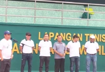 Pembukaan Open Turnamen Tenis HUT Ke-45 PT Bukit Asam Disaksikan Seratusan Petenis
