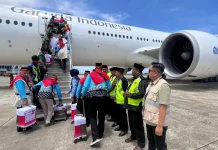 Kloter PDG 07 Lepas Landas Menuju Madinah, Dua Tertunda Berangkat Karna Sakit