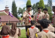 Wabup Ahmad Fadly Hadiri Pelantikan Saka Bhayangkara Polres Tanah Datar