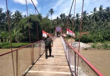 Jembatan Gantung Sungai Rimbang Rampung Seratus Persen