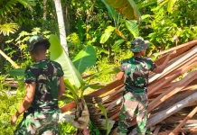 Pembangunan Rumah Layak Huni Sioban, Satgas Karya Bakti Masuk Tahap Bongkar Pasang