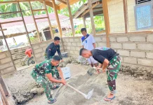 Satgas TMMD Mentawai Fokus Pemasangan Loubrik Rumah Warga Takkuman