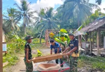 Satgas Karya Bakti TNI Wujudkan Rumah Layak Mentawai