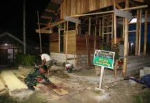 Satgas Karya Bakti TNI Lembur Ngejar Target Penyelesaian Pekerjaan Sasaran Fisik