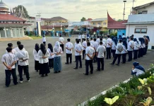 RRI Bukittinggi Laksanakan Apel Pagi Setiap Senin untuk meningkatkan Disiplin