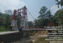 Jembatan Garuda Mudiak Liki Hampir Rampung