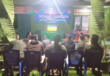 Kodam XX/TIB Bersama Personel Tanjab Nobar Piala Dunia 2026