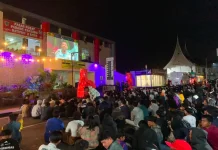 Warga Padati Nobar Final Piala Dunia 2026 di Pasar Pusat Padang Panjang
