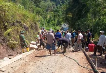 Hari Ke-14 TMMD, Satgas Kodim Agam Genjot Pengecoran Jalan