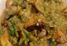 Goreng Ikan Asin Baguak Campur Jengkol Lado Mudo