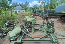 Kodim 0307 Capai 25 Persen Pembangunan Jembatan Silabuk Tanah Datar