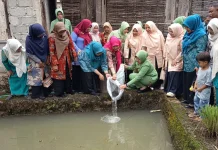 Persit KCK dan TP PKK Agam Tebar Benih Ikan Nila Dukung Program TMMD ke-129 Tahun 2026