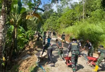 Satgas TMMD ke-129 Kodim 0304/Agam Kebut Pengecoran Jalan Bersama Masyarakat