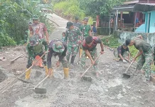 Jelang Penutupan TMMD, Satgas dan Warga Percepat Pengecoran