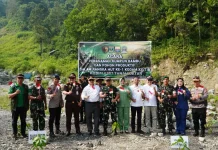 Pemko dan Kodam XX/TIB Hijauan Kawasan Jembatan Kembar Pasca Galodo