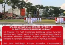 Upacara Peringatan HUT Ke-81 Kemerdekaan di Lapnagan Kantin Bukittinggi