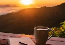 Menikmati Secangkir Kopi Bersama Mentari Pagi